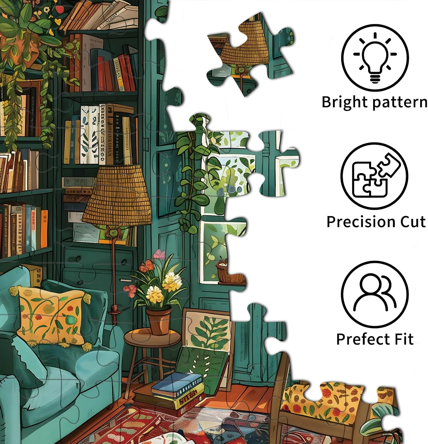 Detalle 2 de TangComplete 1000-Piece Jigsaw Puzzle for Adults (70 x 50 cm) – Cozy Study