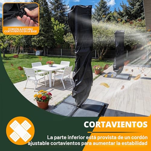 Thumbnail 3 de Enzeno Funda para sombrilla: protección impermeable 190 x 30/50 cm para sombrillas de jardín