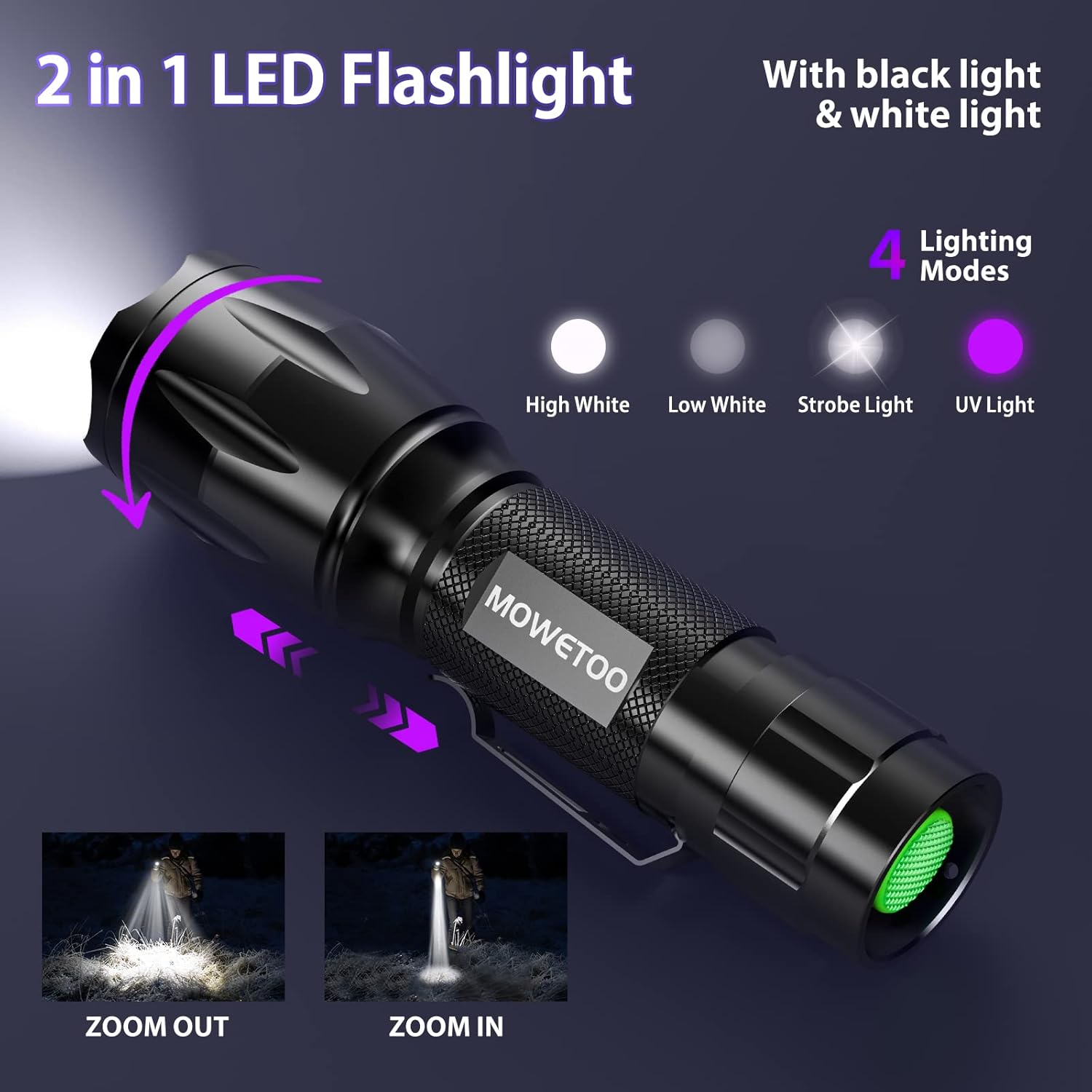 Detalle 2 de MOWETOO 395 nm UV-Taschenlampe fĂŒr Haustierurin đŠ