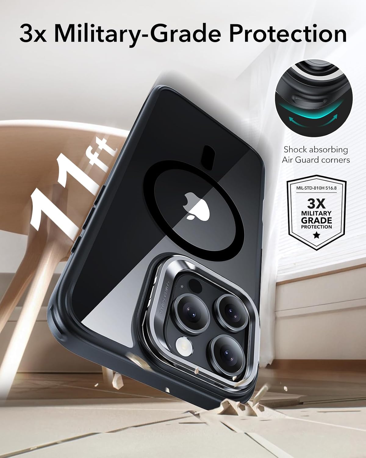 Thumbnail 5 de ESR iPhone 16 Pro Max Clear Black MagSafe Case