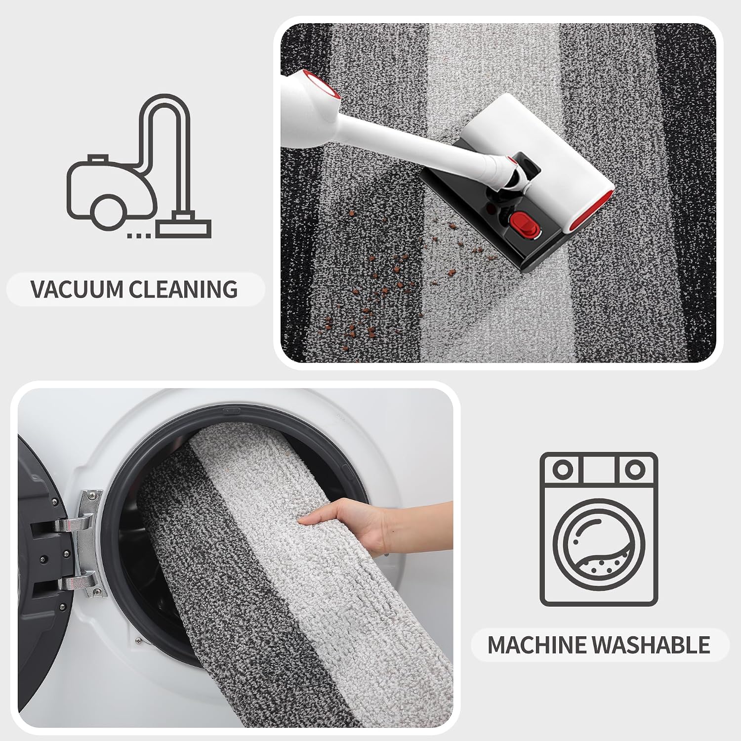 Detalle 1 de Kitinjoy YSMD003 Indoor-Outdoor Door Mat, 59 x 36, Gray, Low-Profile