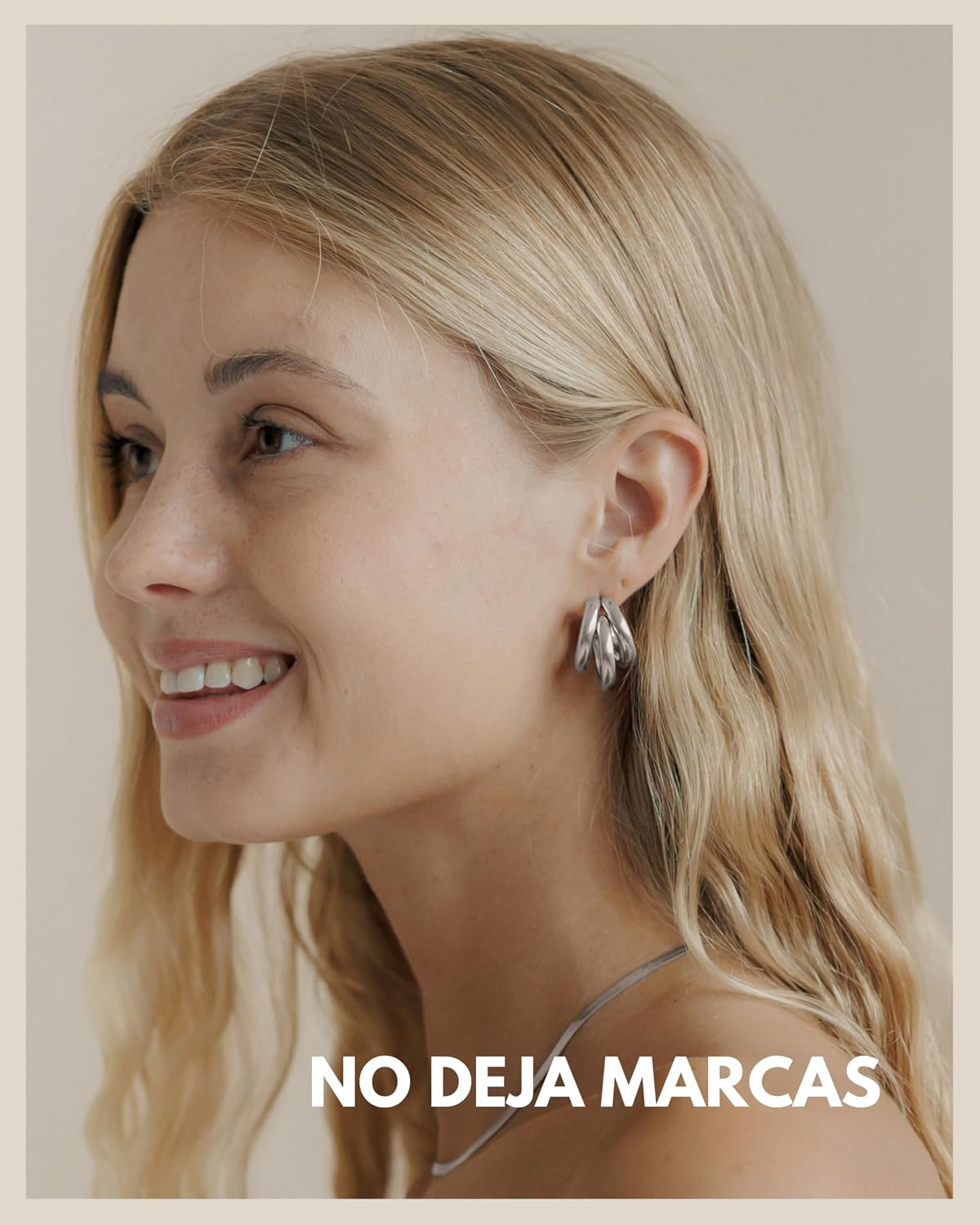 Detalle de Aros Triple 20 mm acero inoxidable oro 18K
