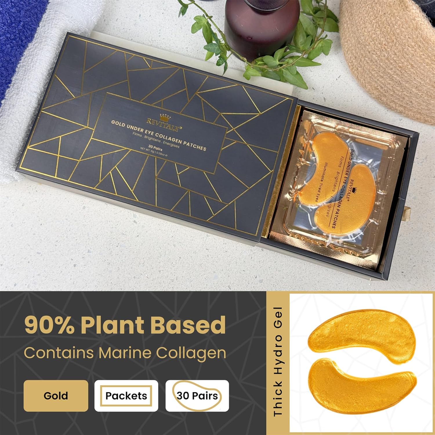 Thumbnail 3 de Revitale maschera per contorno occhi al collagene oro con acido ialuronico (confezione da 30)