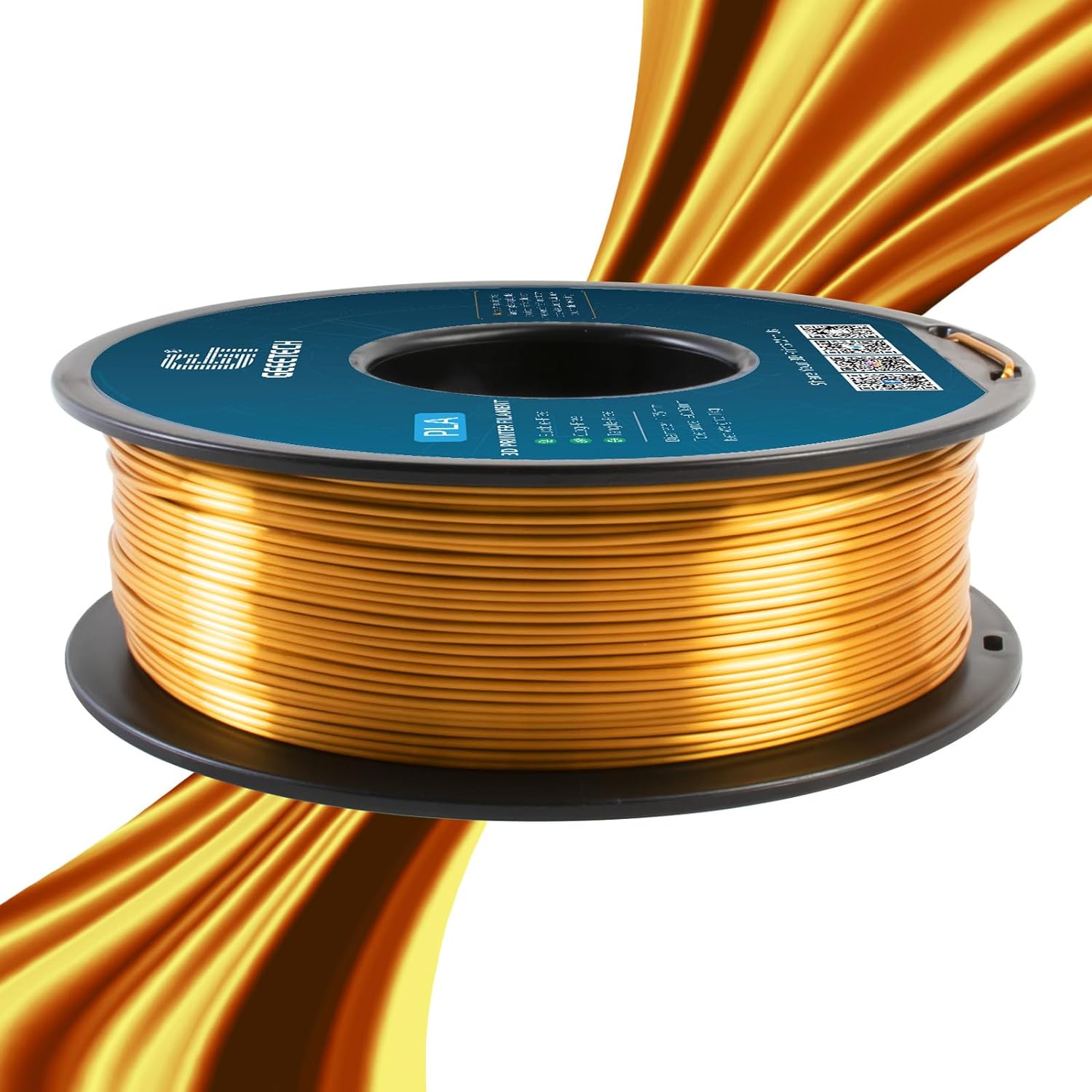 Thumbnail 1 de GEEETECH PLA Filament 1kg Silk Gold 🧵