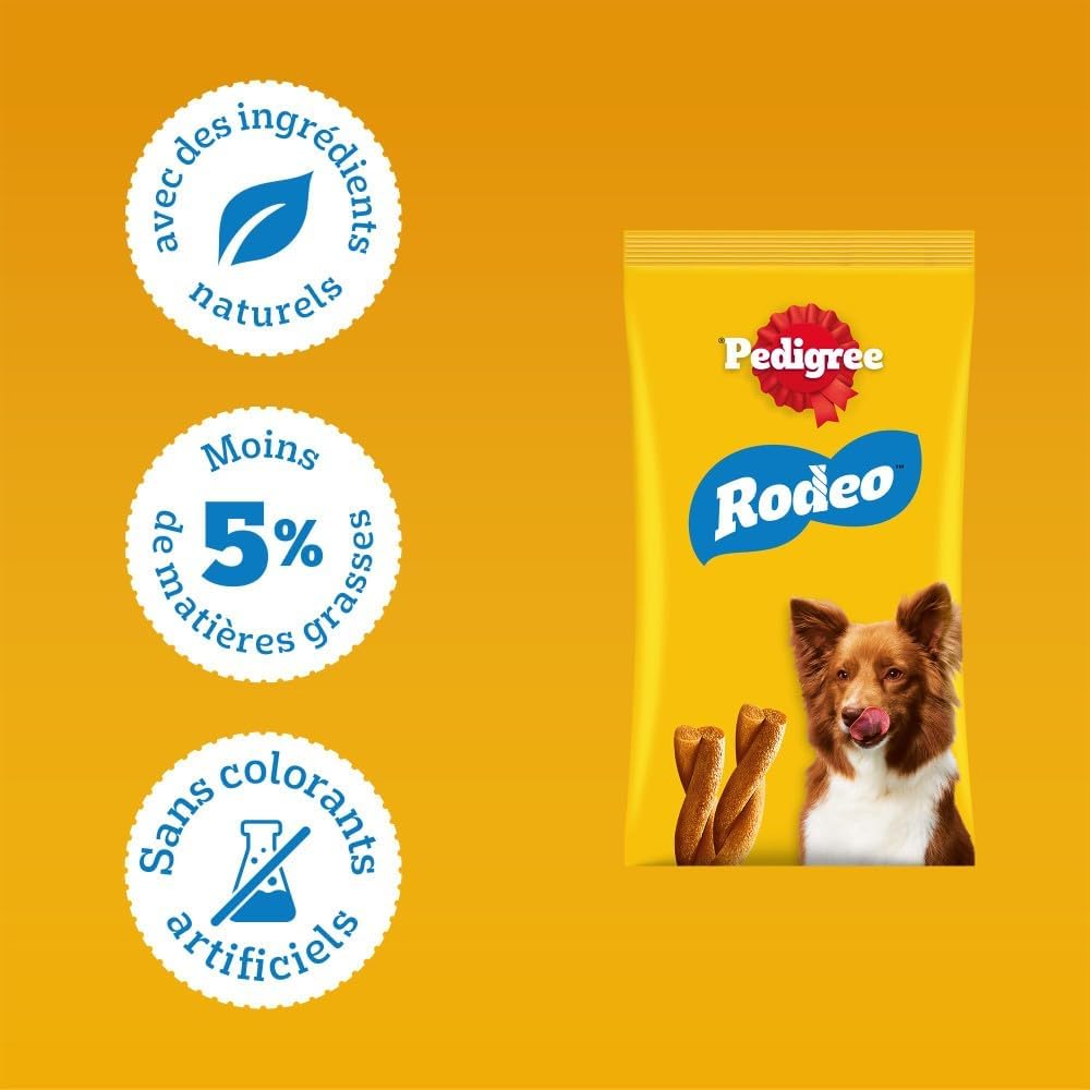 Detalle de PEDIGREE Rodéo – Récompenses saveur Poulet pour chien – 12 sachets de 7 friandises (12x123g)