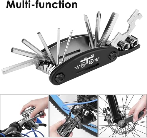 Thumbnail 6 de HAZENS Fahrrad Reparaturset mit Satteltasche – 16-in-1 Multitool, Mini-Luftpumpe 120 PSI, Notfallwerkzeug Flickzeug