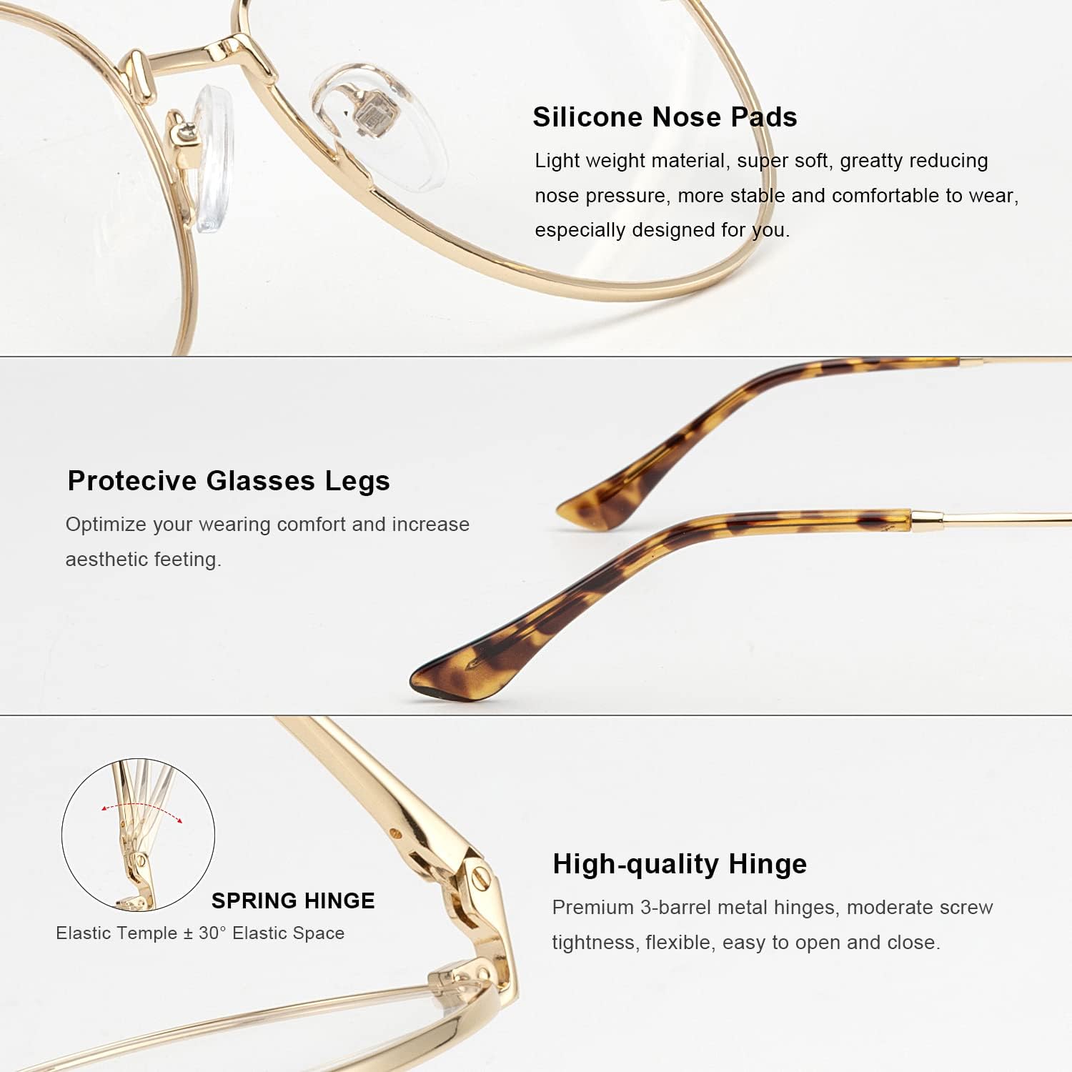 Thumbnail 4 de RB.Pilot Aviator Reading Glasses with Blue Light Blocking Lenses – Spring Temple