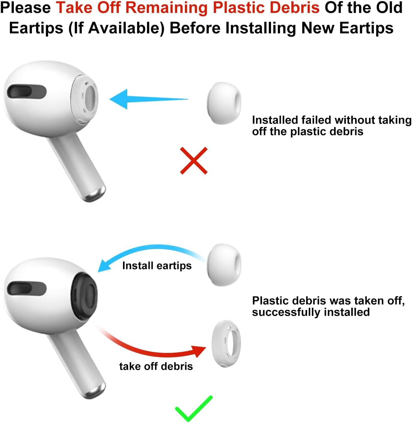 Thumbnail 1 de YUWAKAYI AirPods Pro ear tips, 3 pairs