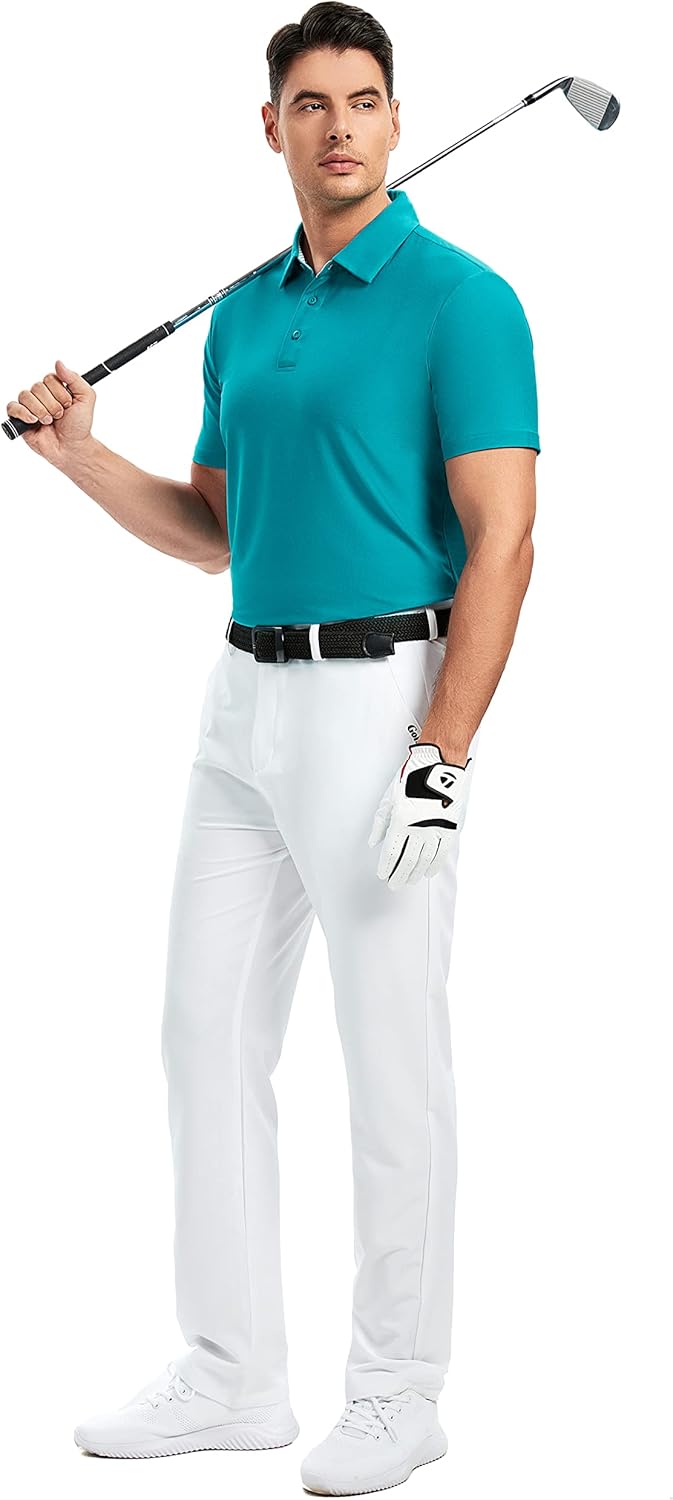 Detalle de Damipow Premium Golf Shirt for Men - Dry Fit Performance Polo (Short Sleeve)