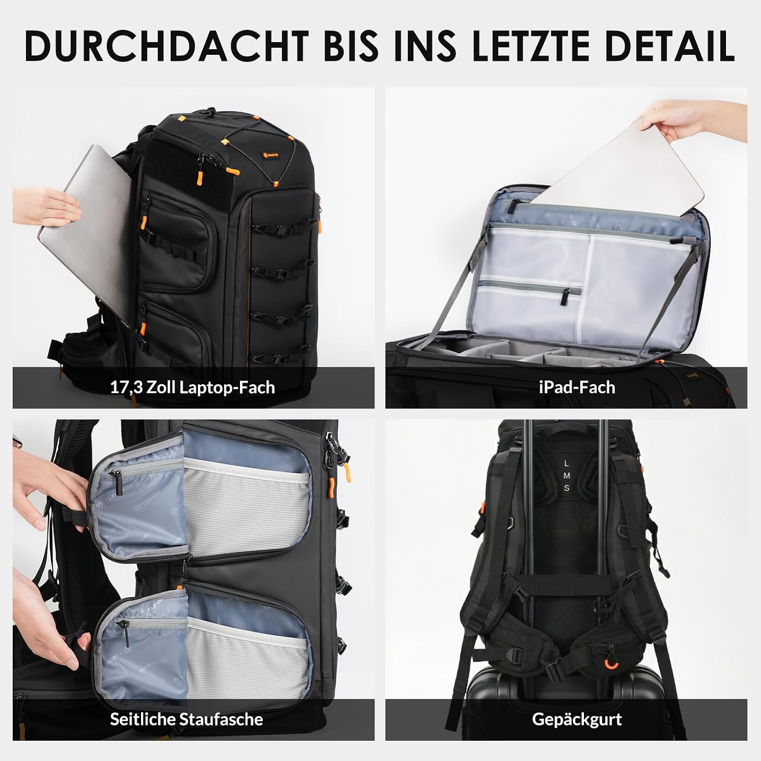 Thumbnail 3 de TARION Flightpro FPV Drohnen Rucksack – wasserdichte Transporttasche für FPV Racing, Brille & Fernbedienung
