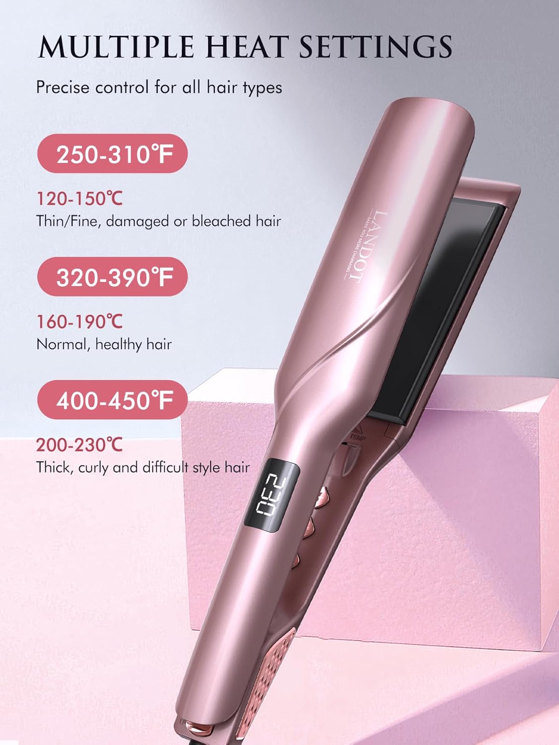 Thumbnail 4 de LANDOT Wide Plate 45mm Hair Straighteners