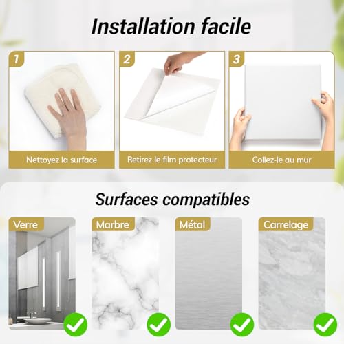 Thumbnail 6 de TONOR Lot de 18 Panneaux Acoustiques Mural Autocollants 30x30 cm — Haute Densité, Blanc