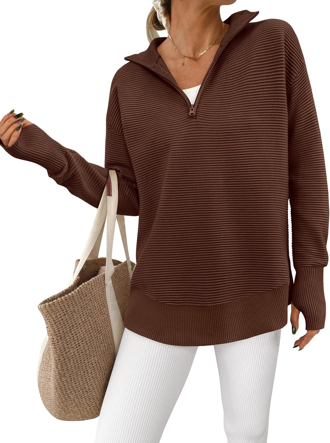 Thumbnail 6 de PRETTYGARDEN V-neck Casual Knit Sweater for Women