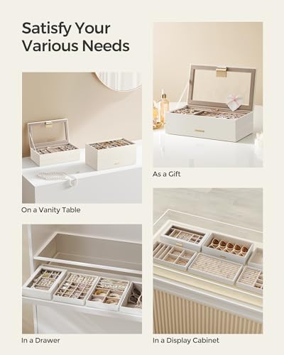 Thumbnail 6 de SONGMICS Jewellery Box, Stackable 6-Tier, Glass Lid, Large – GISELLA Collection