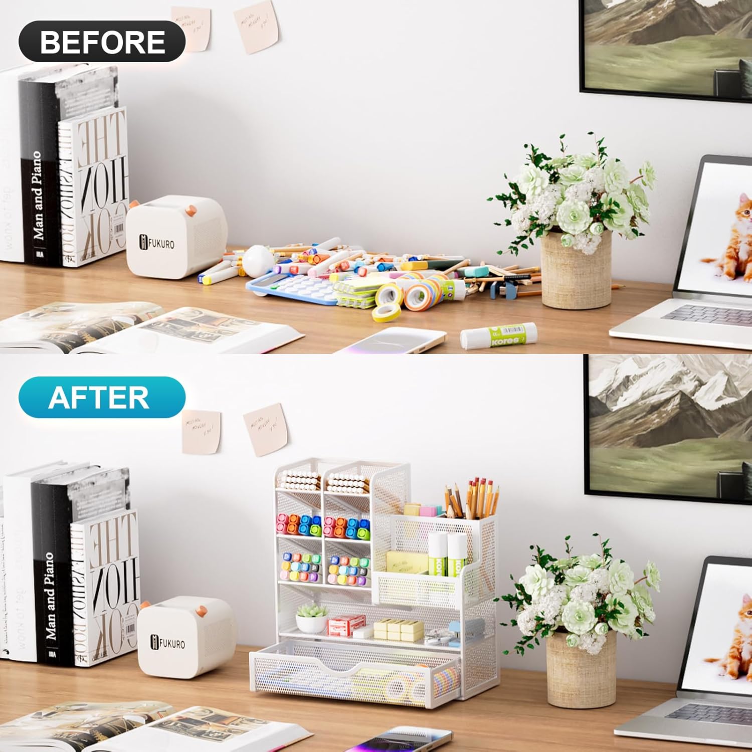 Thumbnail 2 de Marbrasse Netz Schreibtisch-Organizer 26×23×10 cm 🗂️