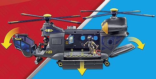 Detalle de PLAYMOBIL City Action 71149 Fuerzas Especiales Helicóptero Banana con luz y sonido