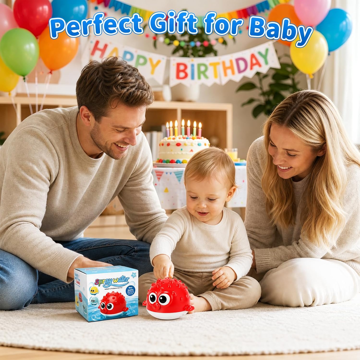 Thumbnail 6 de QASUN Baby Light-Up Bath Toys: Toddler Spray Pufferfish for Bath, Pool and Outdoor Fun