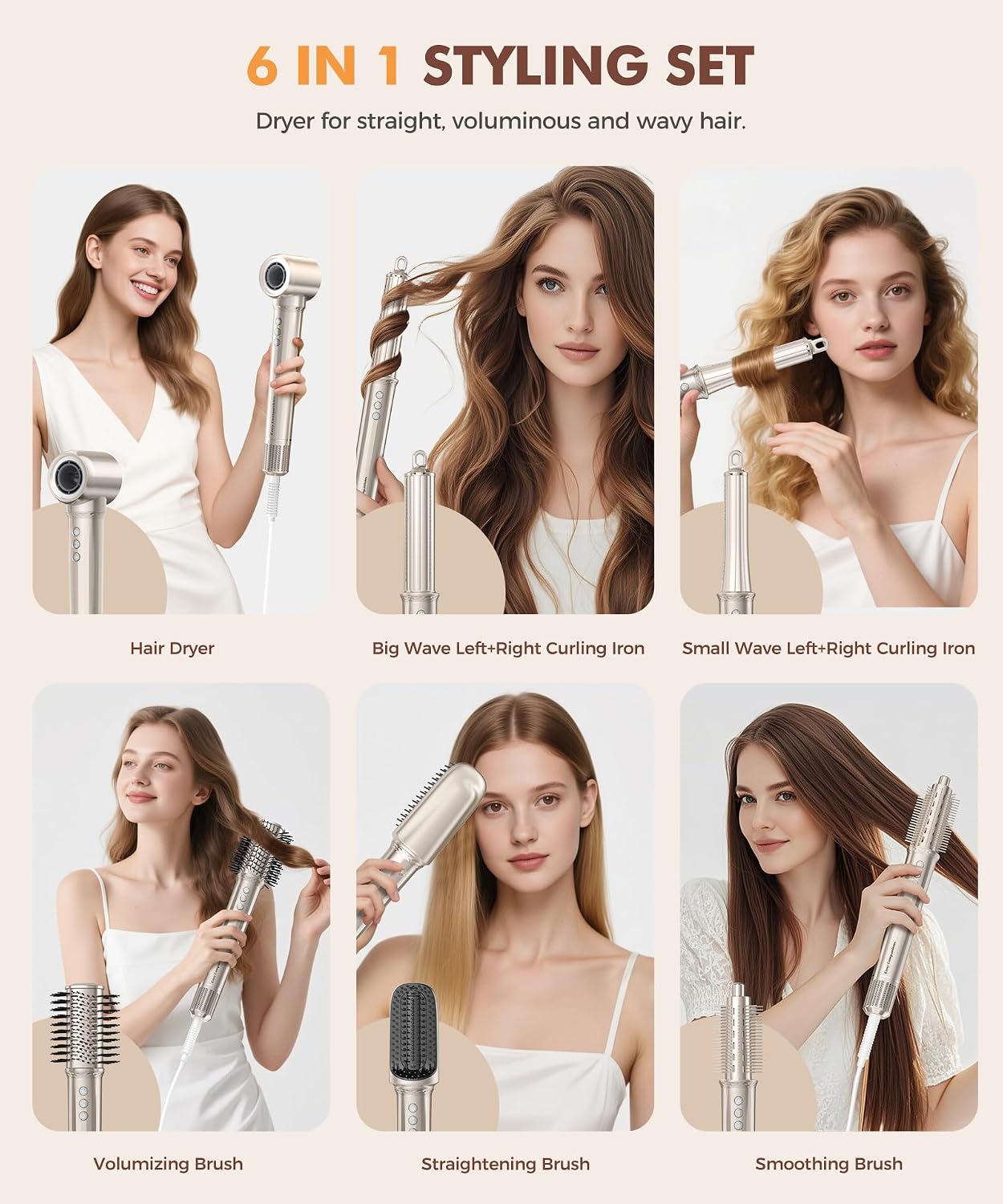 Detalle 2 de 6-in-1 Hair Dryer Brush 150,000 RPM ๐โ