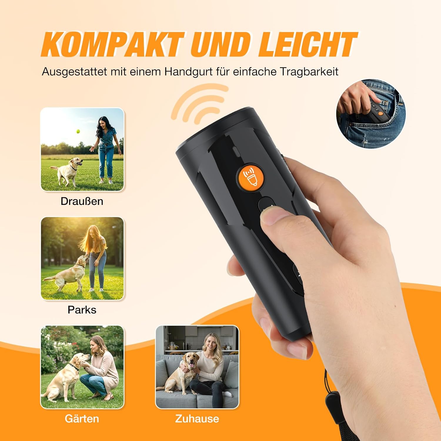 Detalle 2 de AOZOOM Ultraschall Anti-Bell-Gerät gegen Hundebellen (7 m Reichweite)