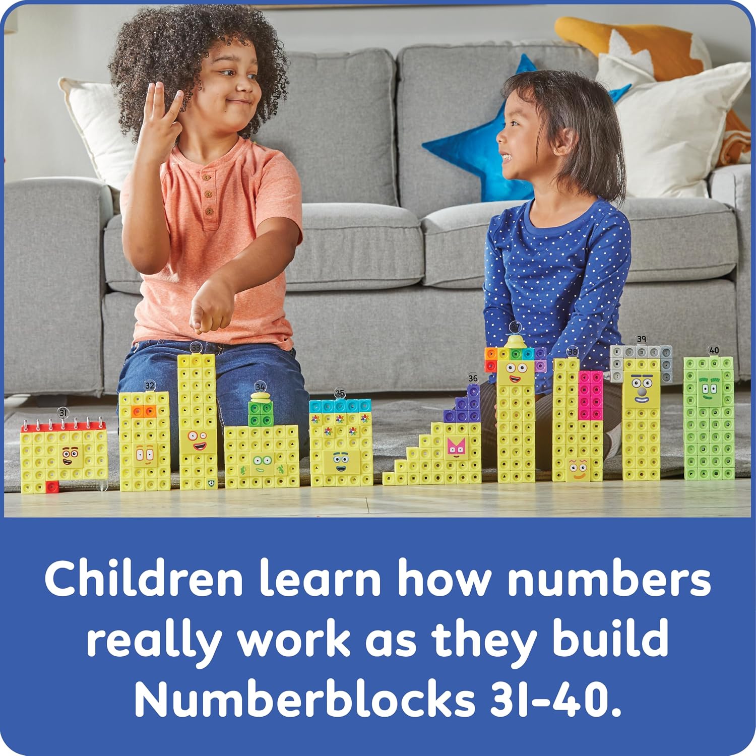 Thumbnail 2 de ETA hand2mind Numberblocks 31-40 MathLink Cubes Activity Set｜数字ブロック組み立て・算数カード付き
