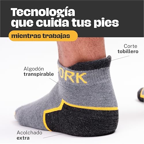 Thumbnail 1 de PS PROUTHS Calcetines de trabajo verano tobilleros unisex (95% algodón) con talón y puntera reforzados