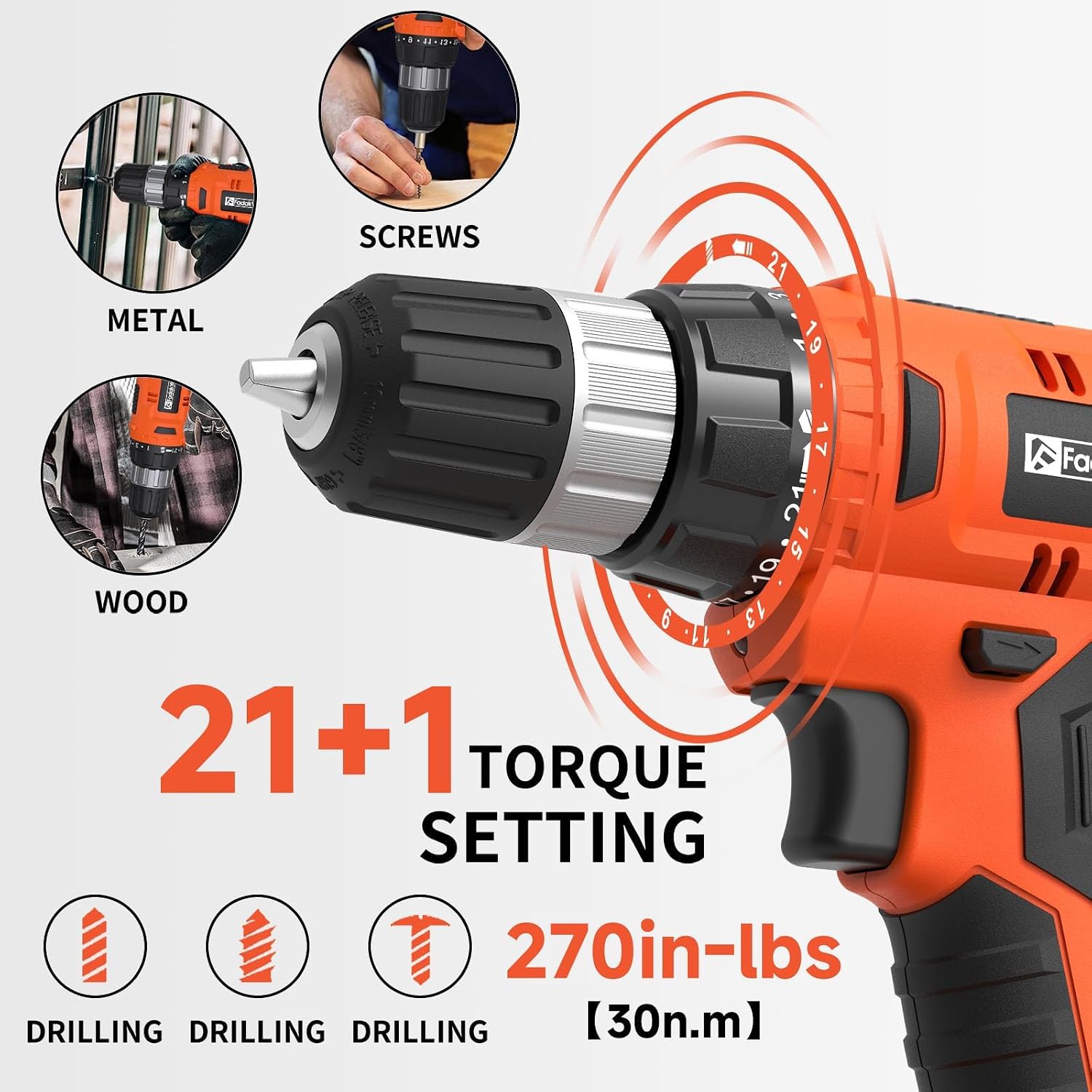Thumbnail 1 de FADAKWALT 20V Cordless Drill Set