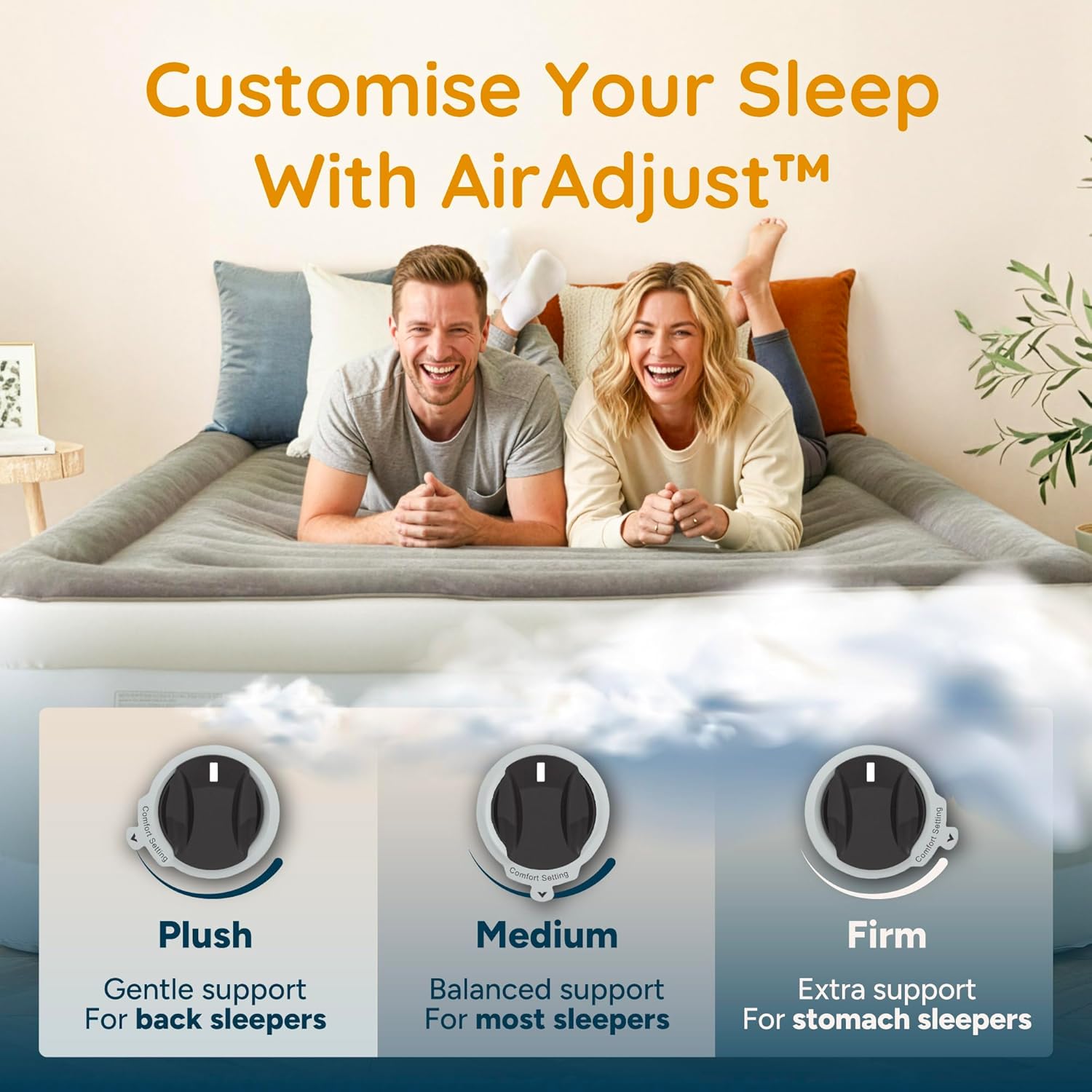 Detalle de Huddle Double air bed with dual pump