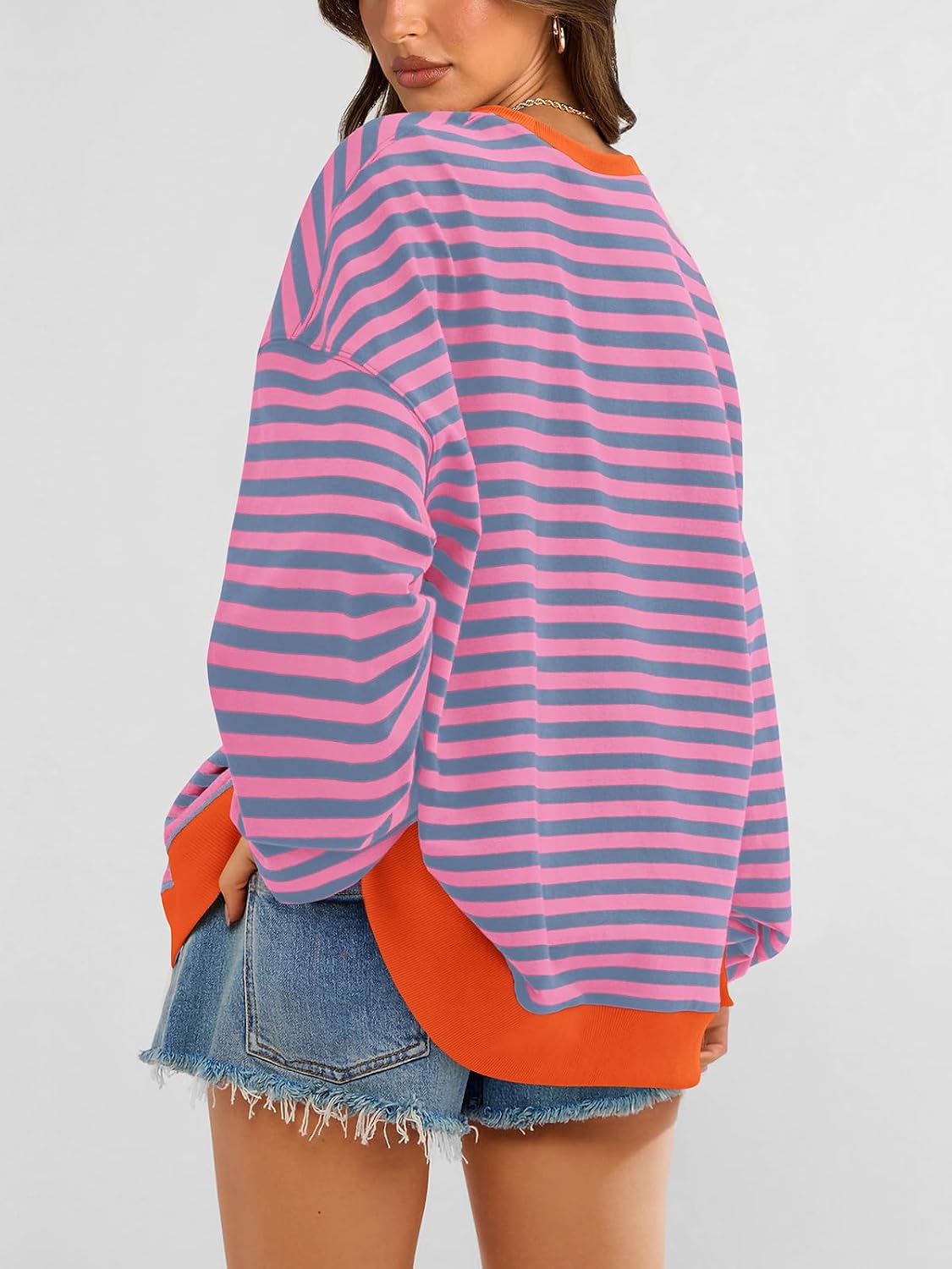 Thumbnail 4 de PRETTYGARDEN Striped Oversized Sweatshirt casual top