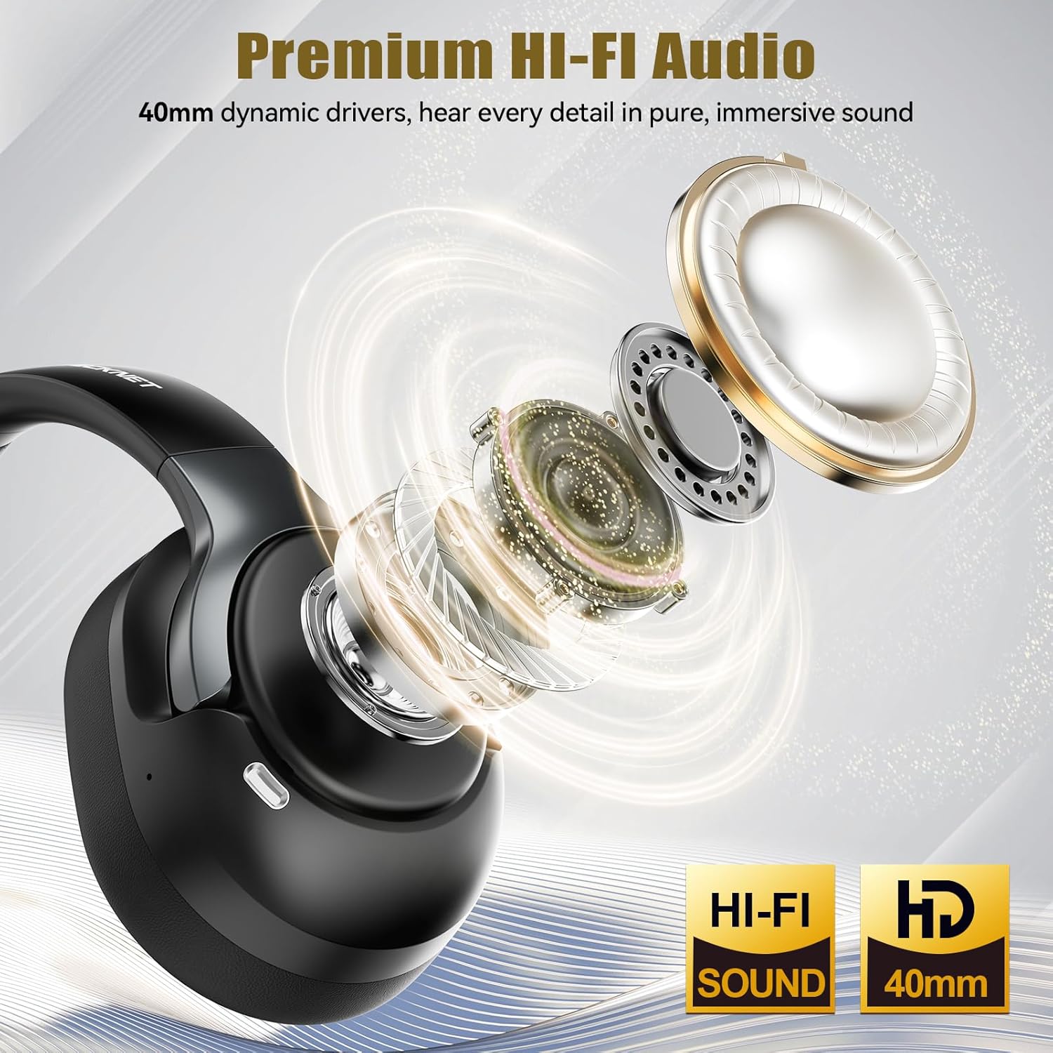Thumbnail 4 de TECKNET Active Noise Cancelling Headphones with Bluetooth 6.0, 70H Playtime, 6 EQ Modes, and 3.5mm Cable
