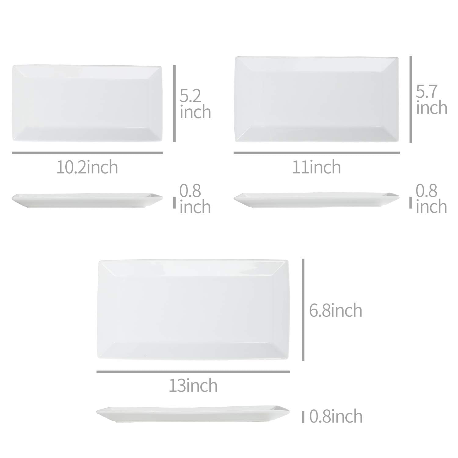 Thumbnail 4 de Amazon Basics Party-Servierteller Dessert-Set (3-teilig) aus Porzellan, weiß