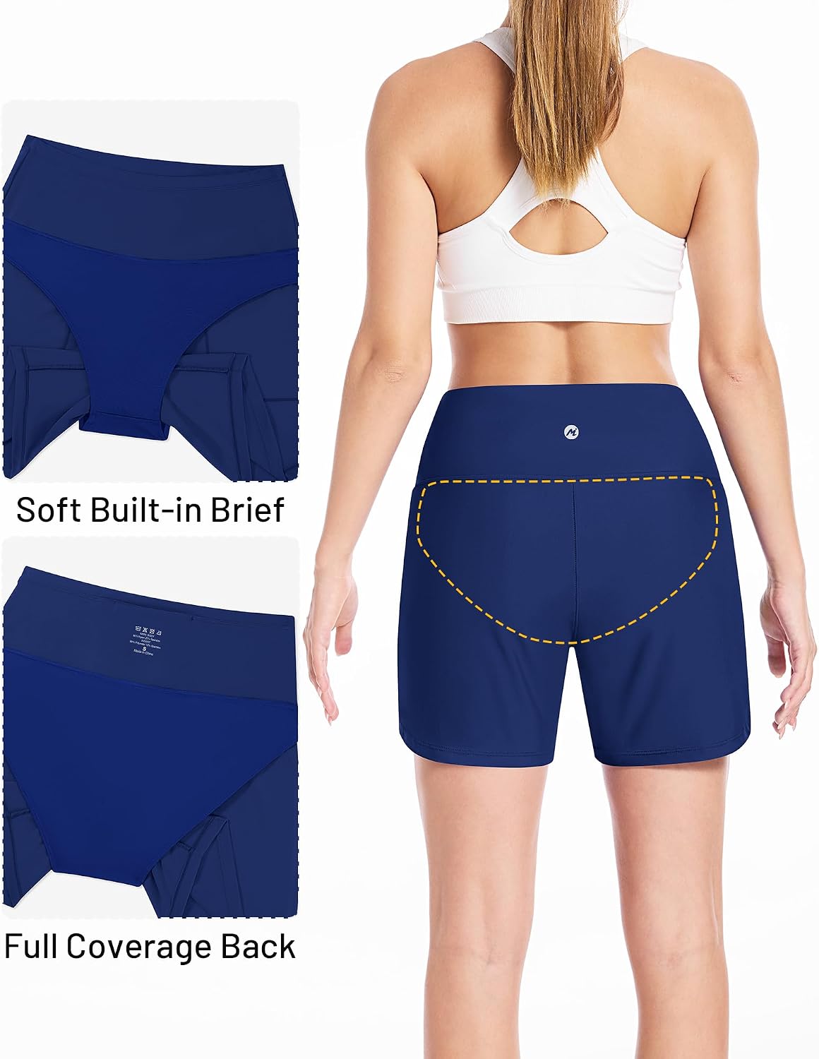 Detalle de Moozava Women's Swim Board Shorts 3-Inch
