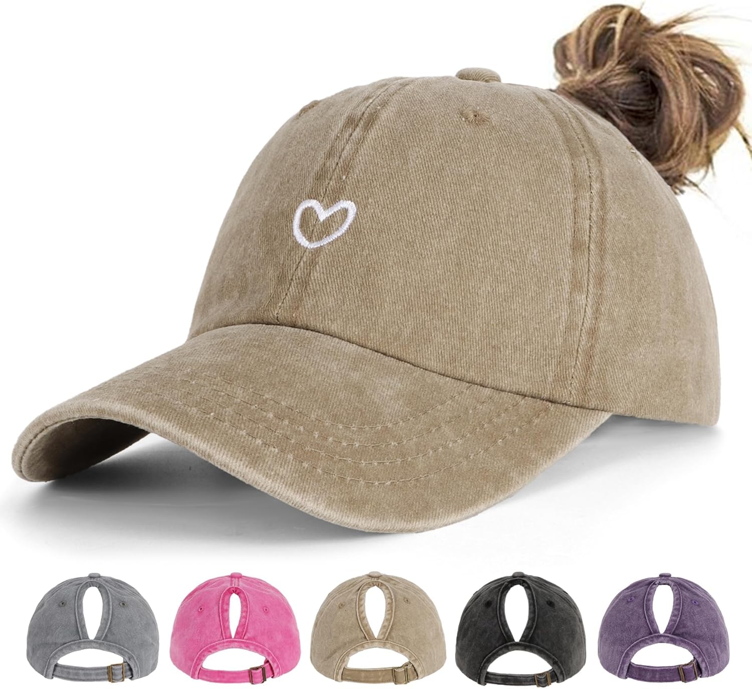 Thumbnail 6 de Acado Ponytail Baseball Cap adjustable distressed