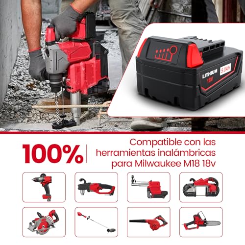 Detalle de HTongD Batería Repuesto M18 5Ah