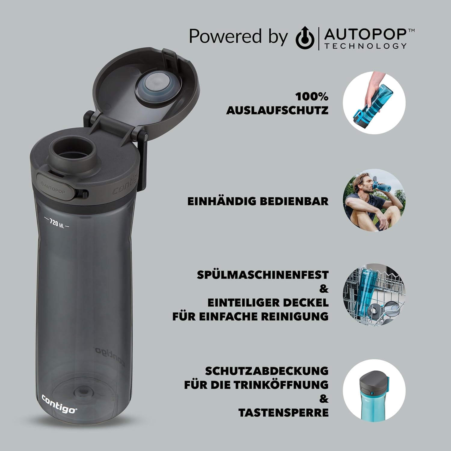 Thumbnail 1 de Jackson AUTOPOP Water Bottle 720 ml: On-the-go Leak-proof Confidence