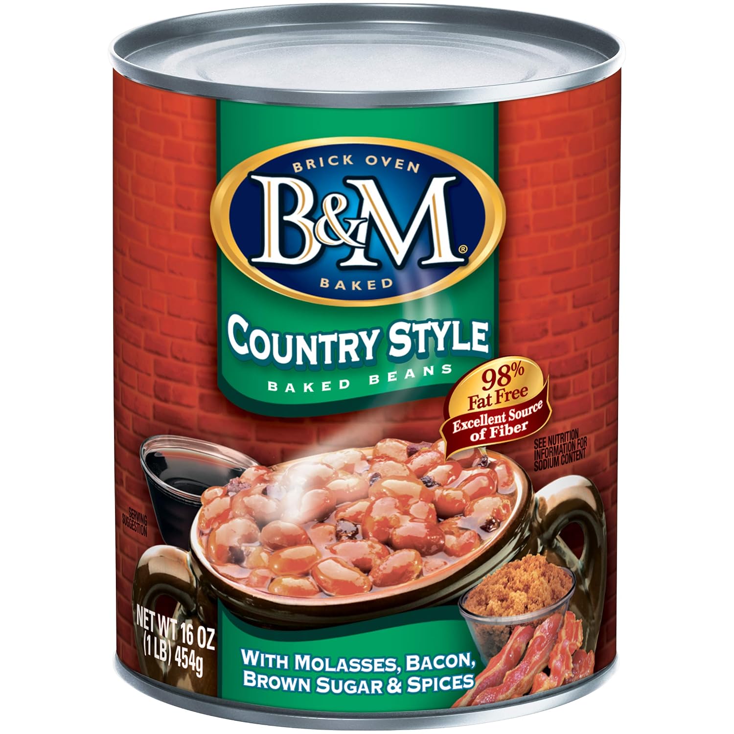 Detalle de B&M 7133033 Country Style Baked Beans, 16 Ounce, Pack of 12