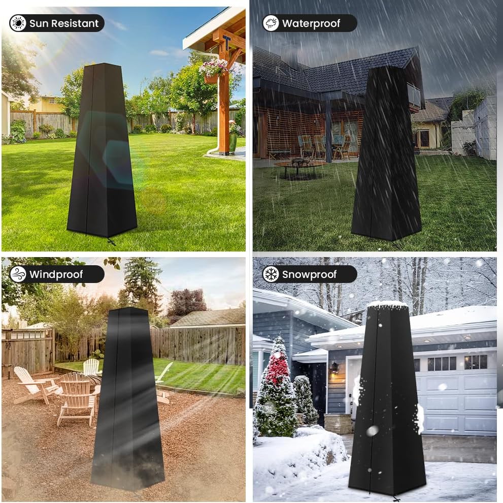 Detalle de AOOWU housse de chauffe-patio imperméable pour parasol chauffant rond (221 × 61 × 53 cm)