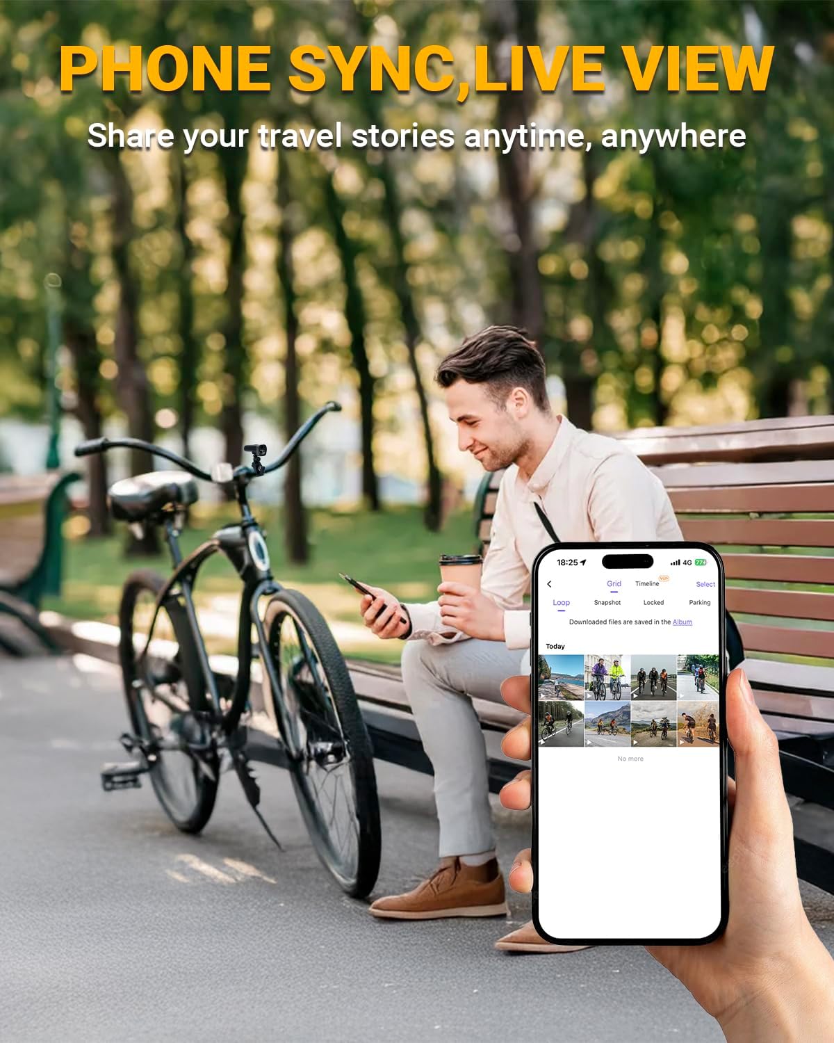 Thumbnail 2 de CEMOFE 1080P HD Bike Camera Recorder with Front Light and 64GB Card