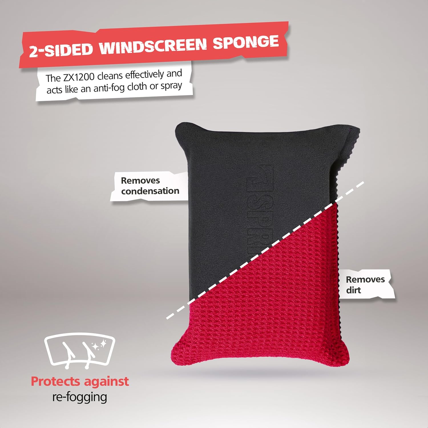 Detalle de SPRINGER ZX1200 bilrutesvampar, 2-pack i mikrofiber mot imma