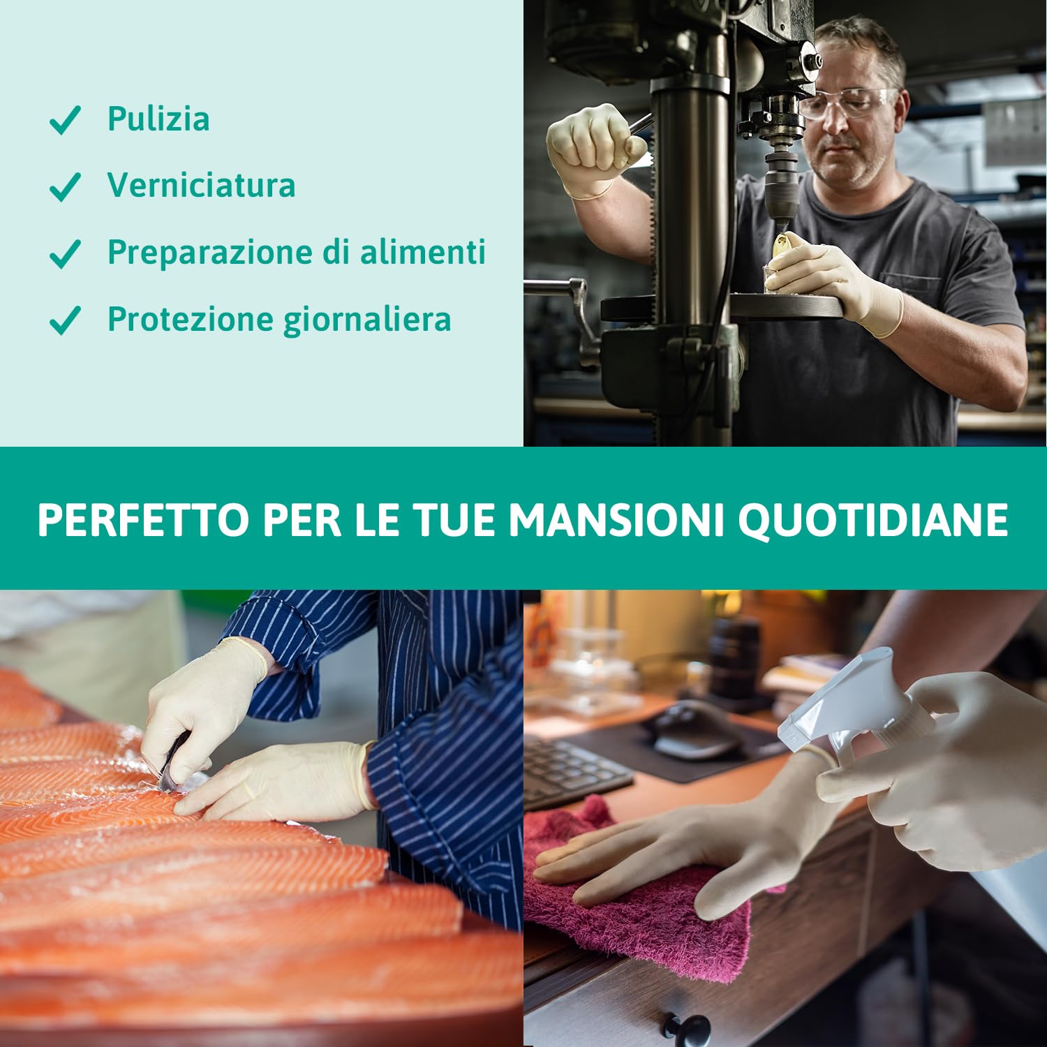 Thumbnail 3 de Ansell TouchNTuff 69-318 guanti monouso in lattice, taglia M (100)