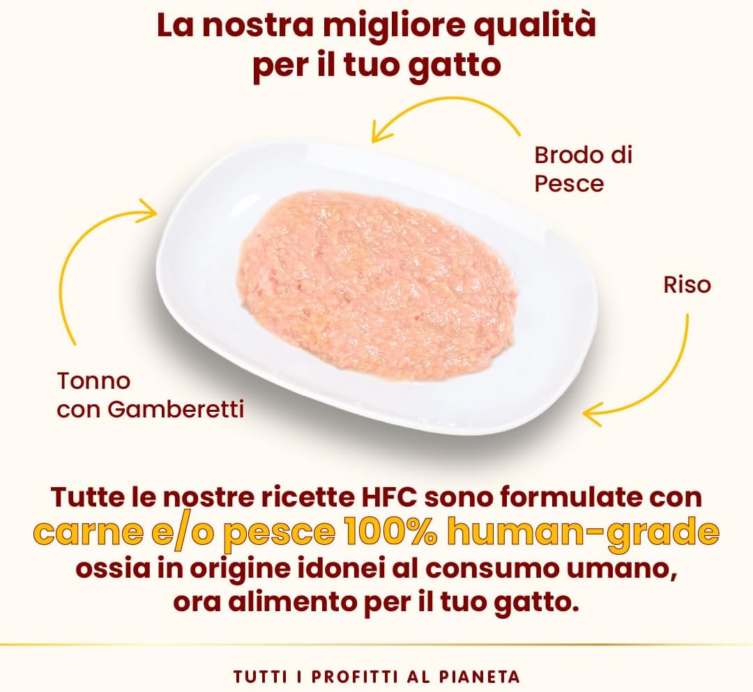 Detalle de Almo Nature HFC Mousse per gatti: tonno con gamberetti in formato 70 g (confezione da 24)