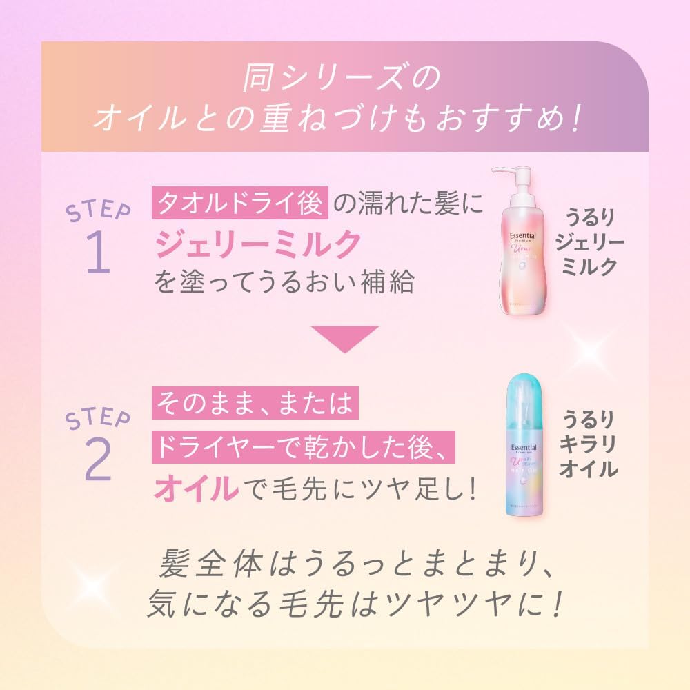 Detalle 2 de エッセンシャル プレミアム うるりジェリーミルク サンリオデザイン ヘアミルク 140ml