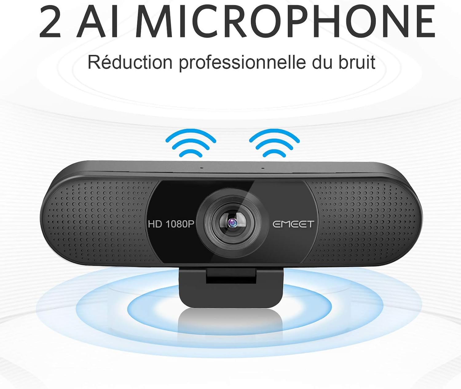 Detalle de eMeet Webcam 1080P C960 : Web Cam Full HD avec double microphone et grand angle 90°