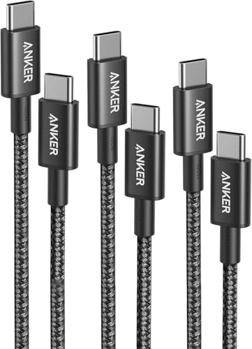 Detalle de Anker 333 USB-C a USB-C 100W – Cavo multi-pack da 1m/1,8m/3m per ricarica rapida e affidabile