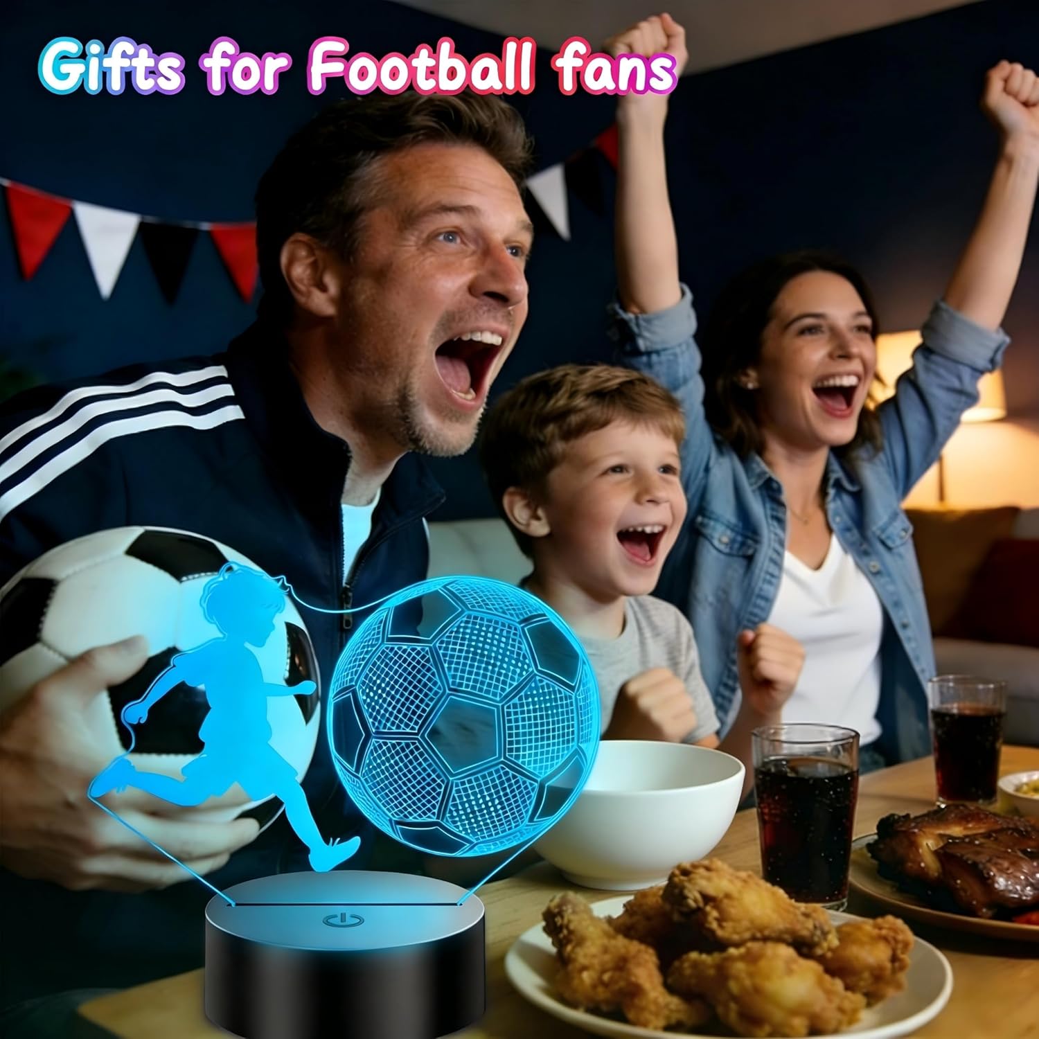 Detalle 2 de Polemera 3D Football Night Light for Boys – Boys' First Football Gift