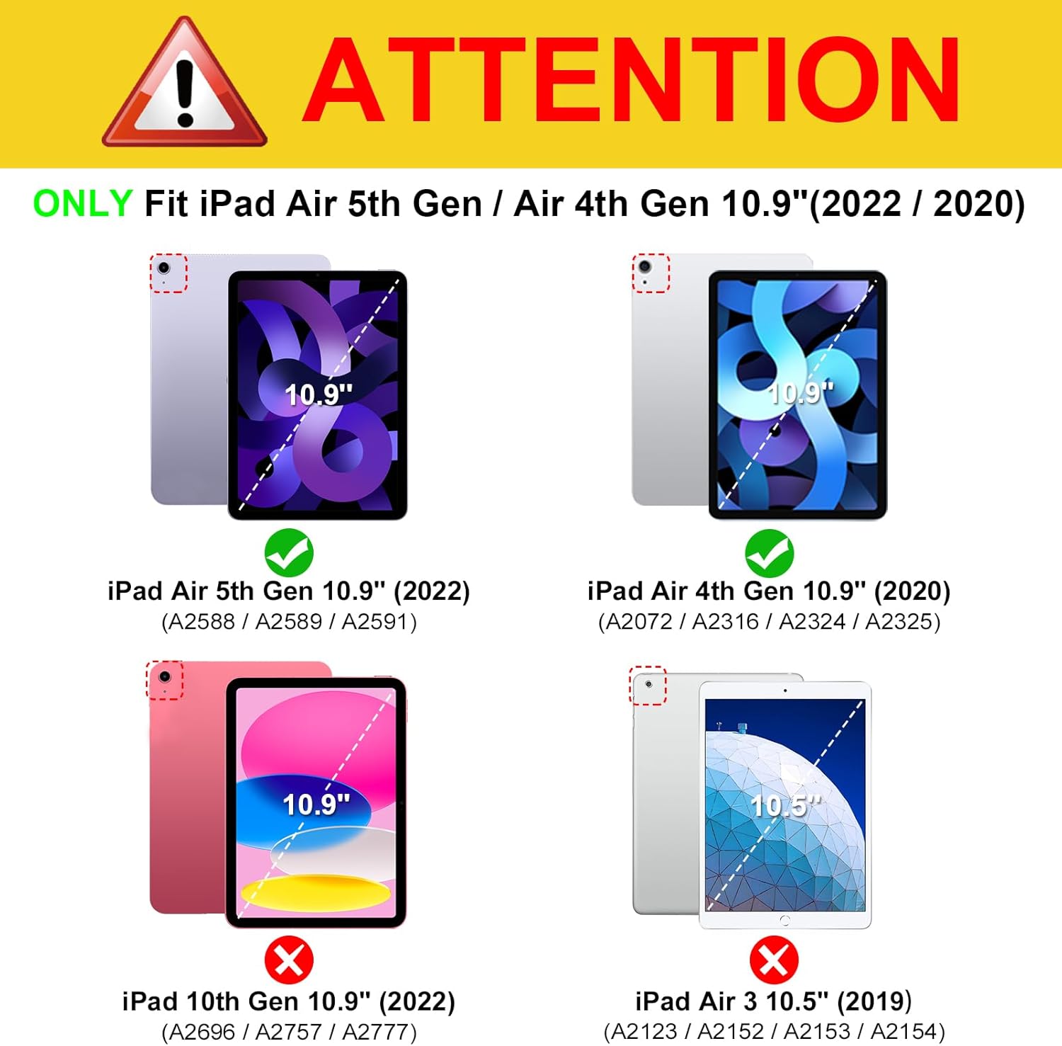 Thumbnail 1 de Fintie Hybrid Hülle für iPad Air 11 Zoll M4/M3/M2 und iPad Air 5./4. Gen – Lila Marmor