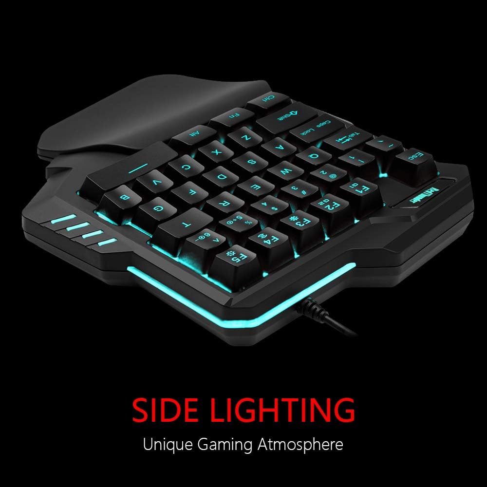 Thumbnail 2 de RedThunder Einhand-Gaming-Tastatur mit RGB-Hintergrundbeleuchtung und Makro-Tasten (35 Tasten)