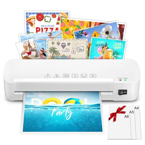 Plastificadora A4 4 en 1 NAHKZNY Máquina Laminadora con 15 Bolsas Plastificación para A4/A5/A6, Laminadora Térmica Caliente ABS Calentamiento Rápido Ideal para Oficina, Escuela y Hogar