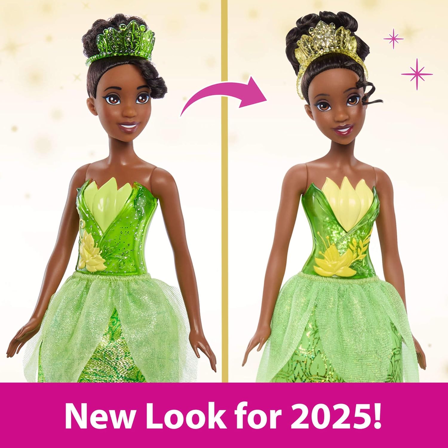 Thumbnail 2 de Mattel Disney Princess Tiana Posable Fashion Doll with Sparkling Clothing and Accessories (HLW04)