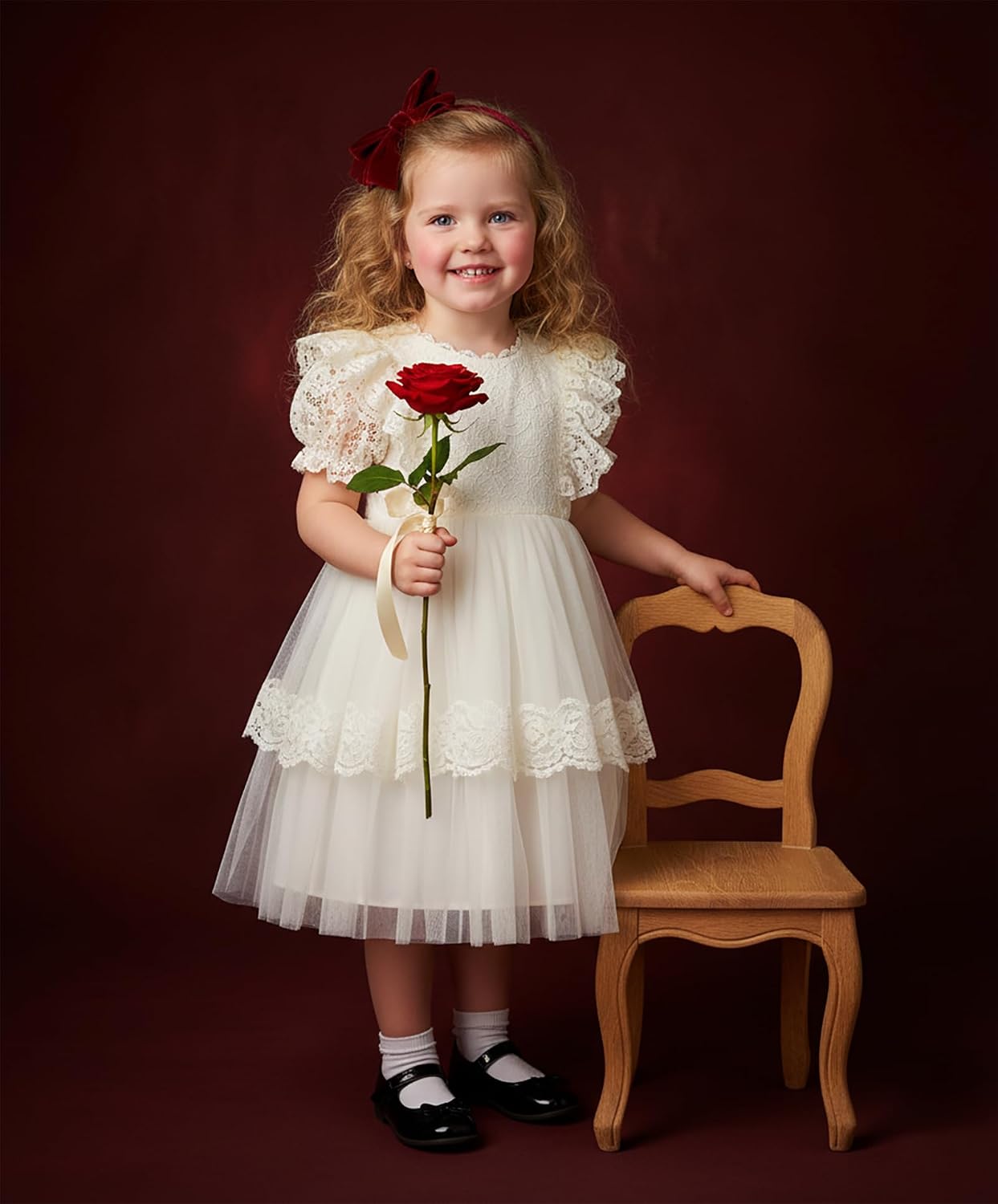 Thumbnail 2 de Kate Photography Backdrops 2x3m Red Gradient Abstract Backdrop with Velvet Texture