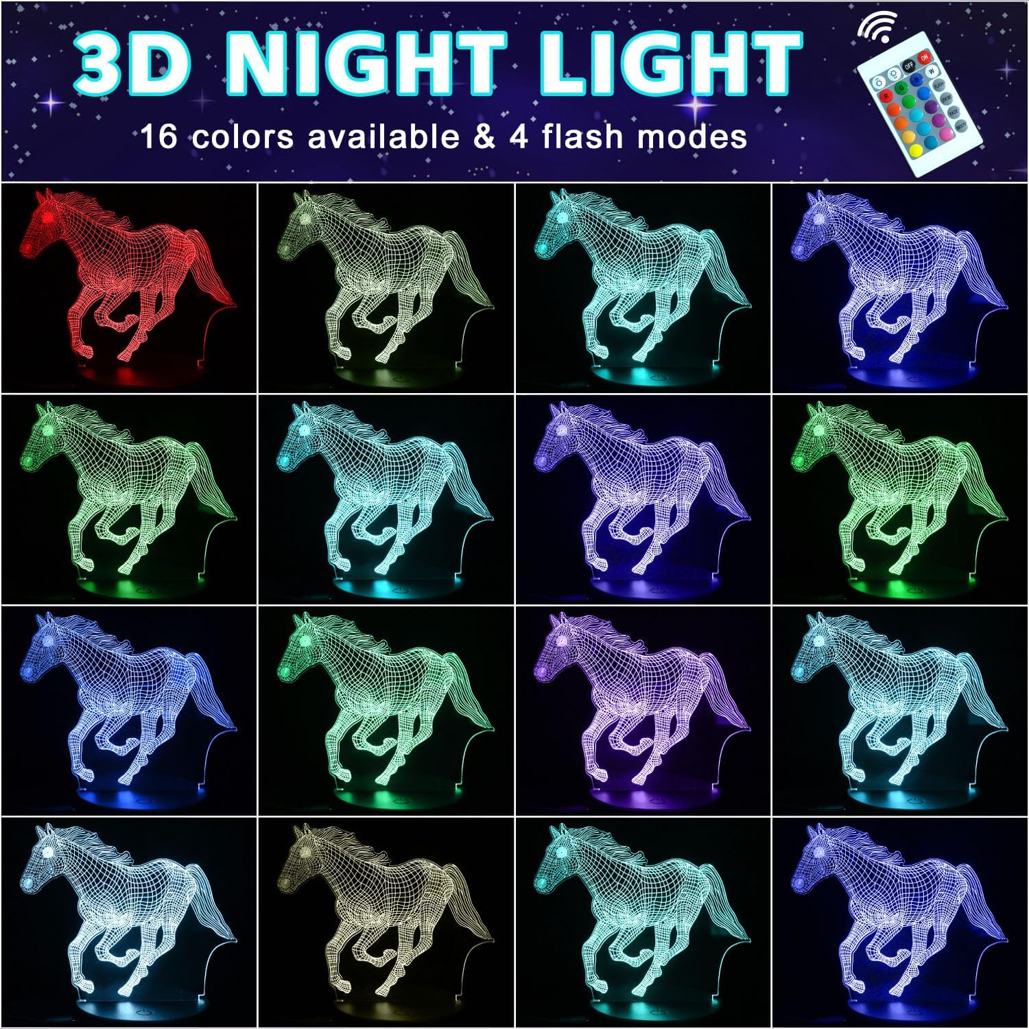 Detalle 2 de Gemi Lampada Cavallo 16 colori